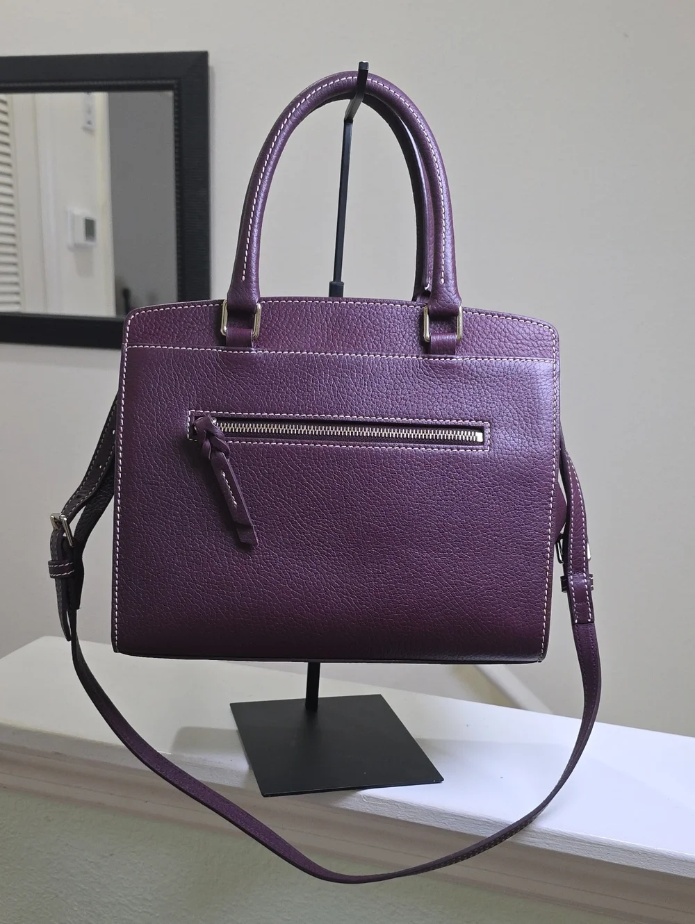 Dooney & Bourke Blair Bag Purple Pebble Leather/Pink Interior EUC